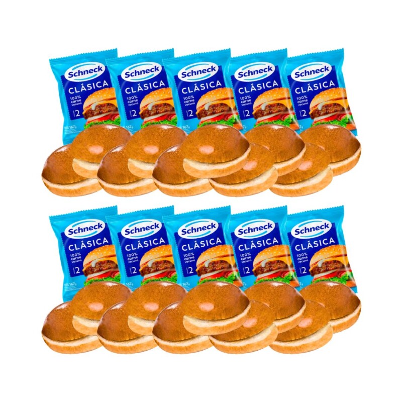 Pack Combo Hamburguesas Schneck + Panes 20 + 20 ud.