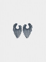 Pendientes Maxi Redondeados De Cristales azul