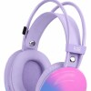 Auricular Inalambrico Gamer Luz Rgb LILA