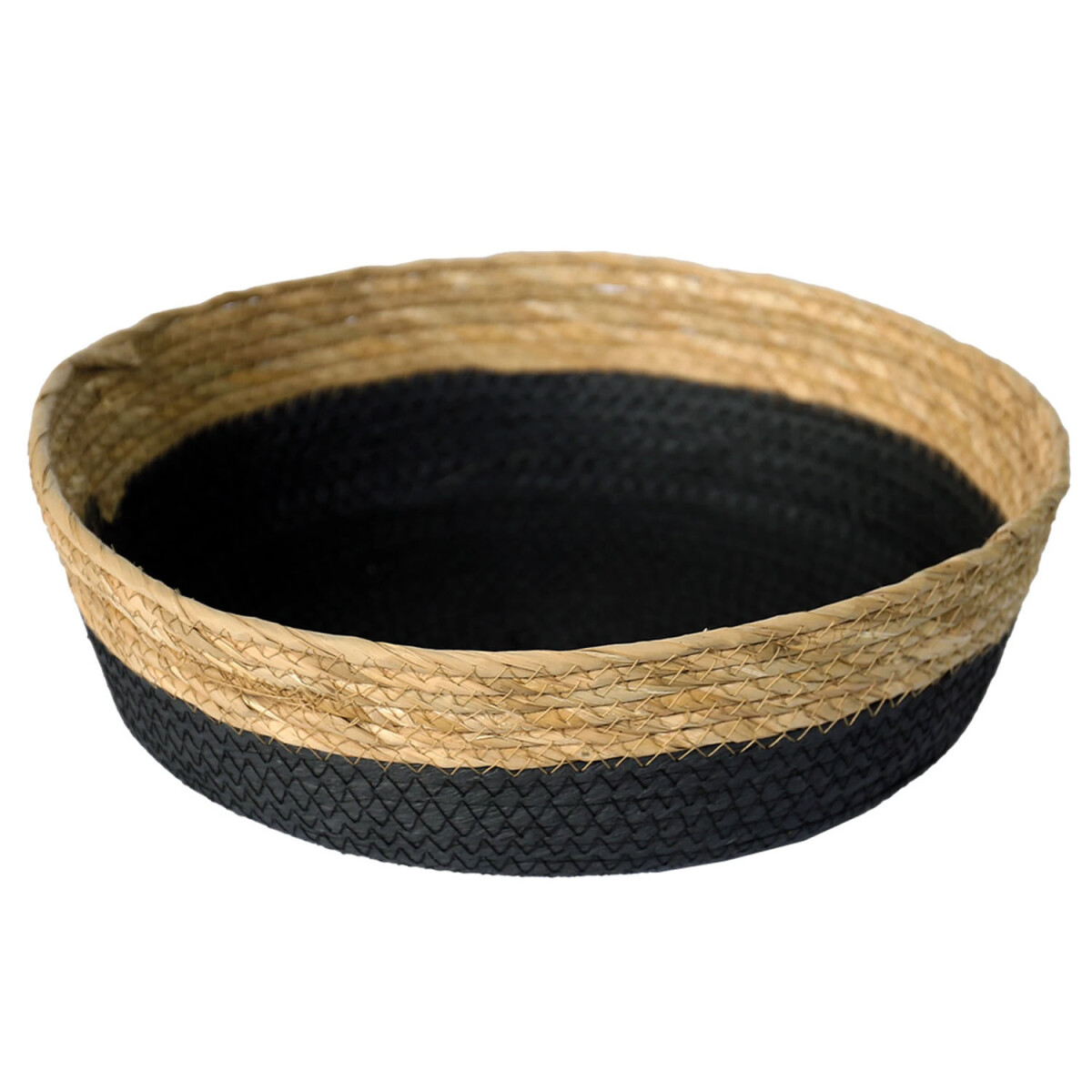 Cesto Canasto de Fibra Natural Paramount Decoración Ø35x10Cm - Negro 