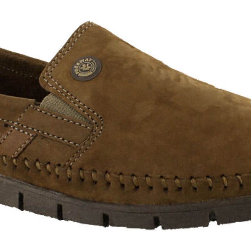 Zapato de Hombre Freeway Rutero Casual Marrón Alga (Nobuk)