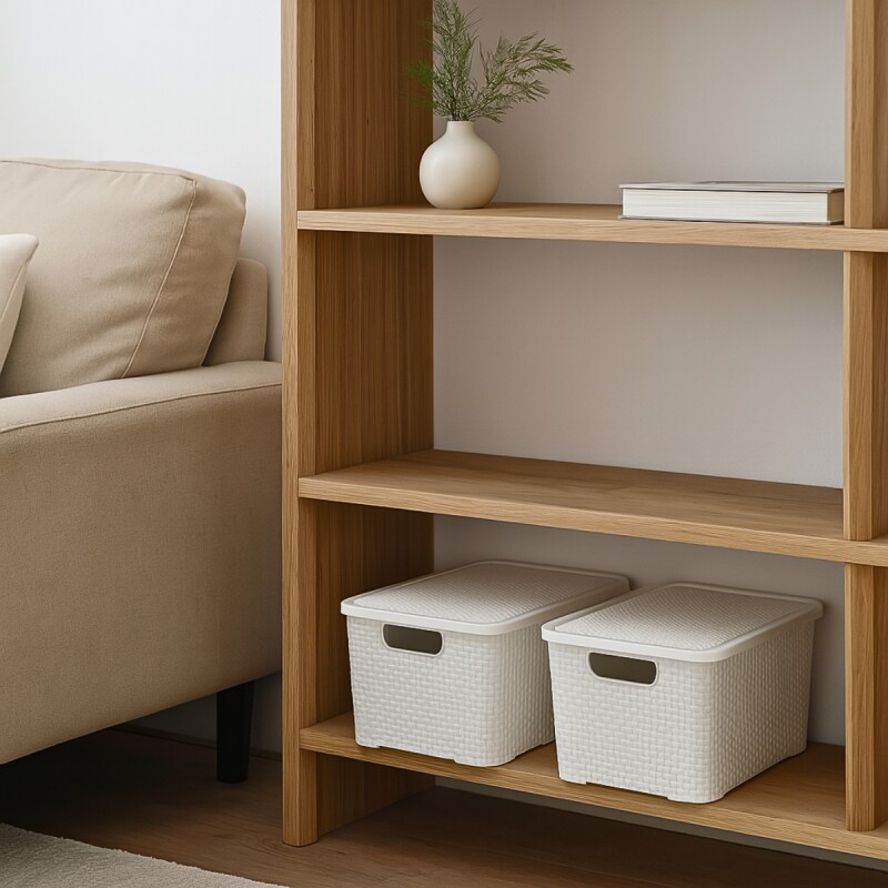 Caja simil ratán 7 lts BLANCO