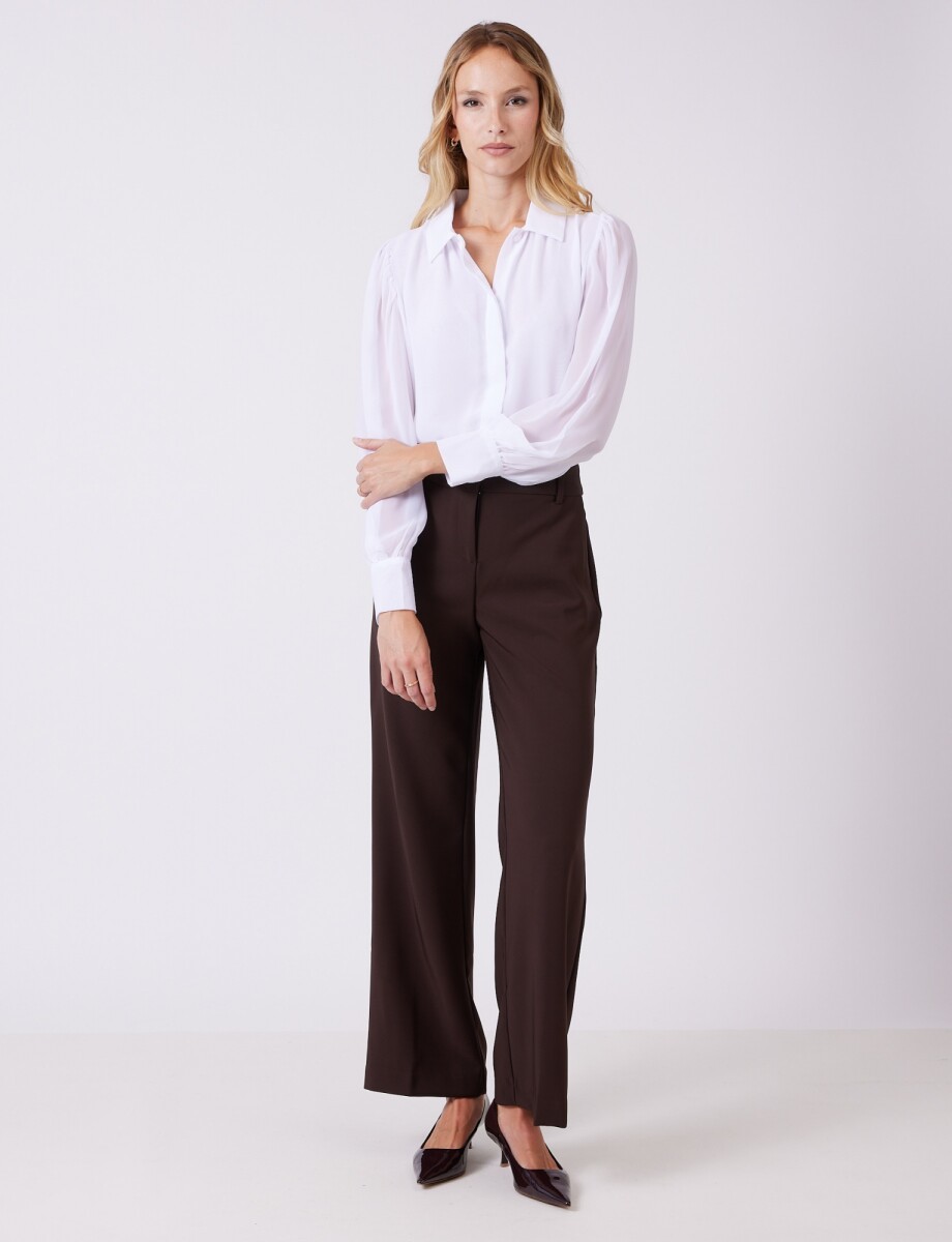 Pantalon Wide Leg - Marron 