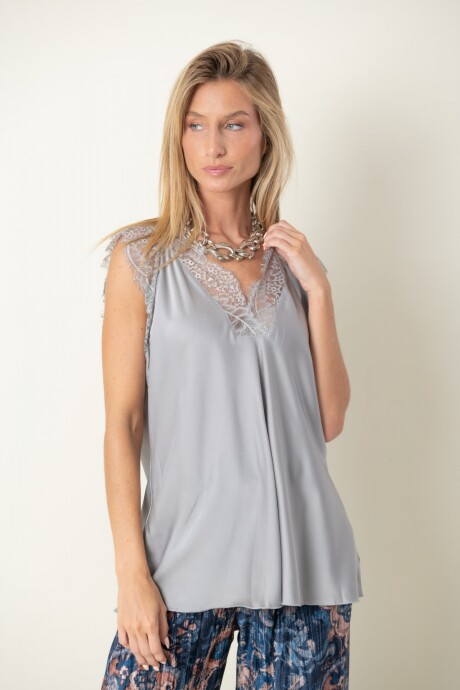 BLUSA AMMOLITA Gris claro
