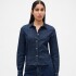 LS FITTED CROPPED SHIRT - DK KESSLER DARK WASH