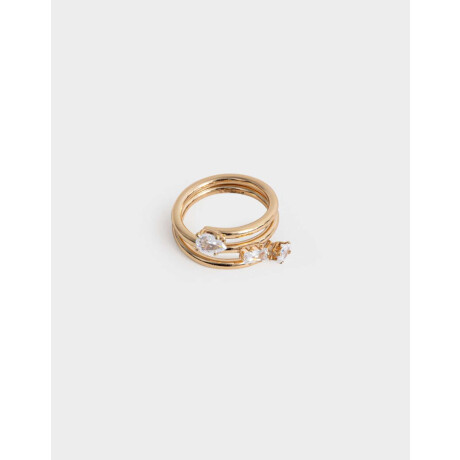 Anillos Medianos y Grandes Con strass Dorado