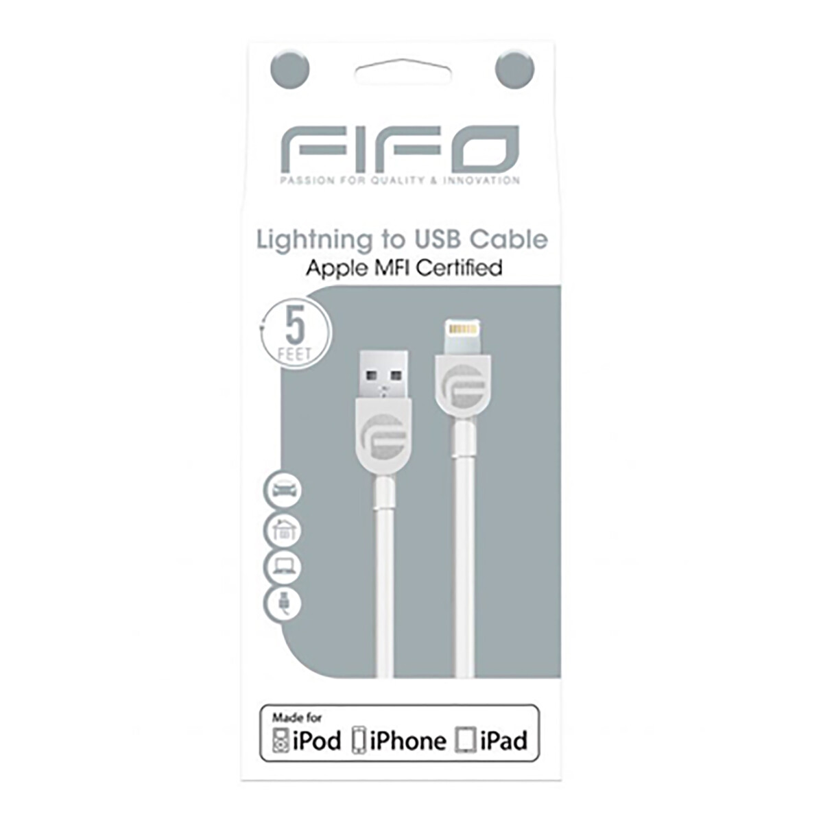 Fifo - Cable Certificado Mfi Apple Lightning 60072 - .1,5M. Ipad. Iphone. Ipod. Color: Blanco. - 001 