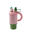 Vaso térmico de acero con sorbito y tapita - 800ml Rosado