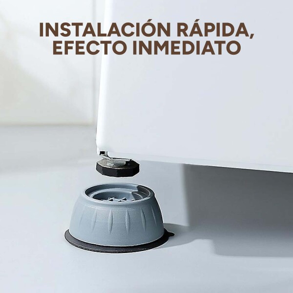 Set X4 Soportes Goma Antideslizante P/ Lavarropas Secarropa Variante Gris Grande