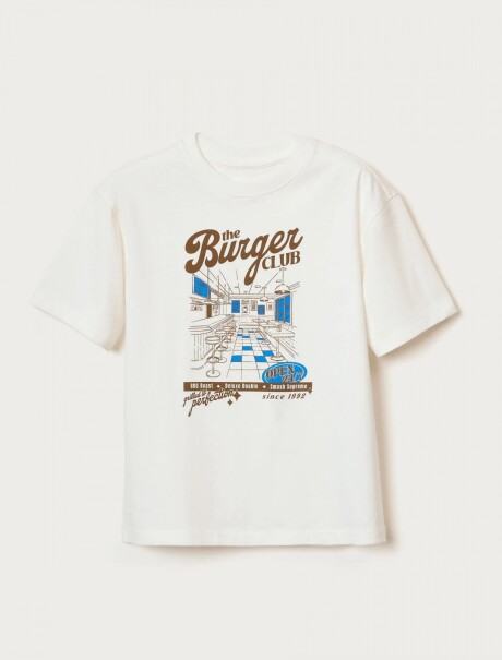 CAMISETA INFANTIL MANGA CORTA CON ESTAMPAS BEIGE