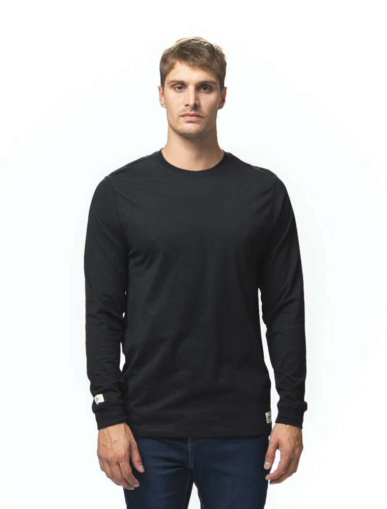 Remera Manga Larga Algodón Negro
