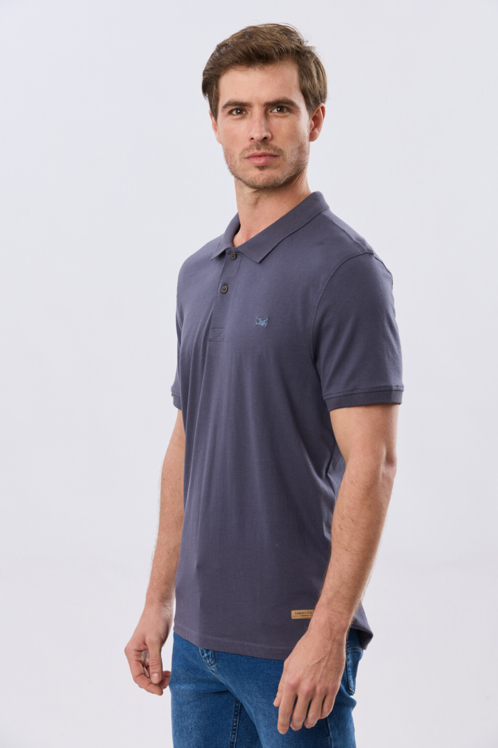 REMERA POLO LISA JERSEY Azul