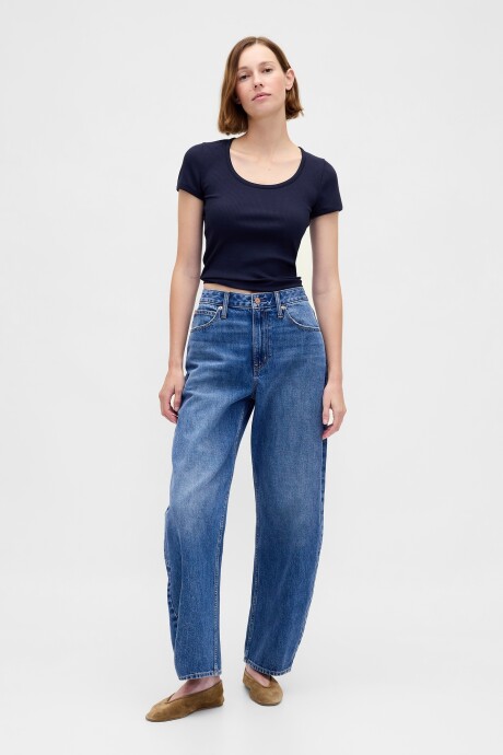 Remera Rib Mujer Navy Uniform