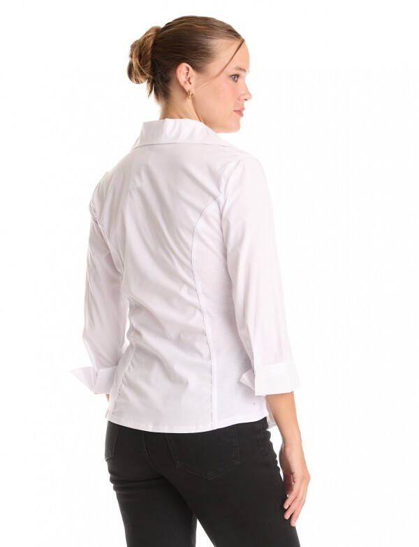 Camisa Tablitas Boton Strass BLANCO