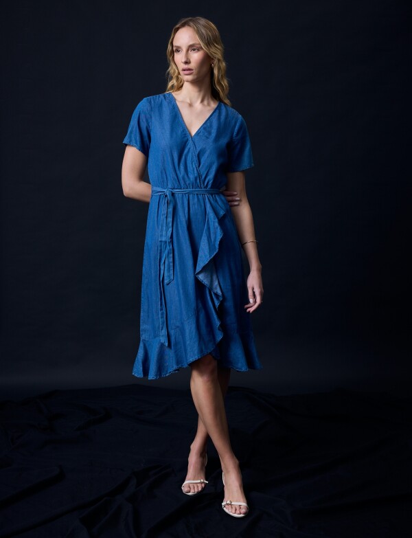 Vestido Tencel Det Lazo JEAN