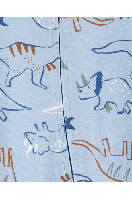Pijama uno pieza de viscosa Ecovero, con pie, diseño dinos, línea Purelysoft Sin color