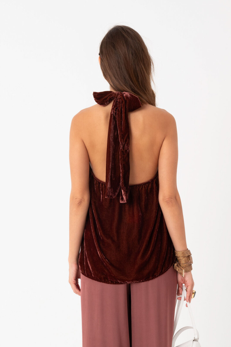 TOP HALTER VELVET Violeta