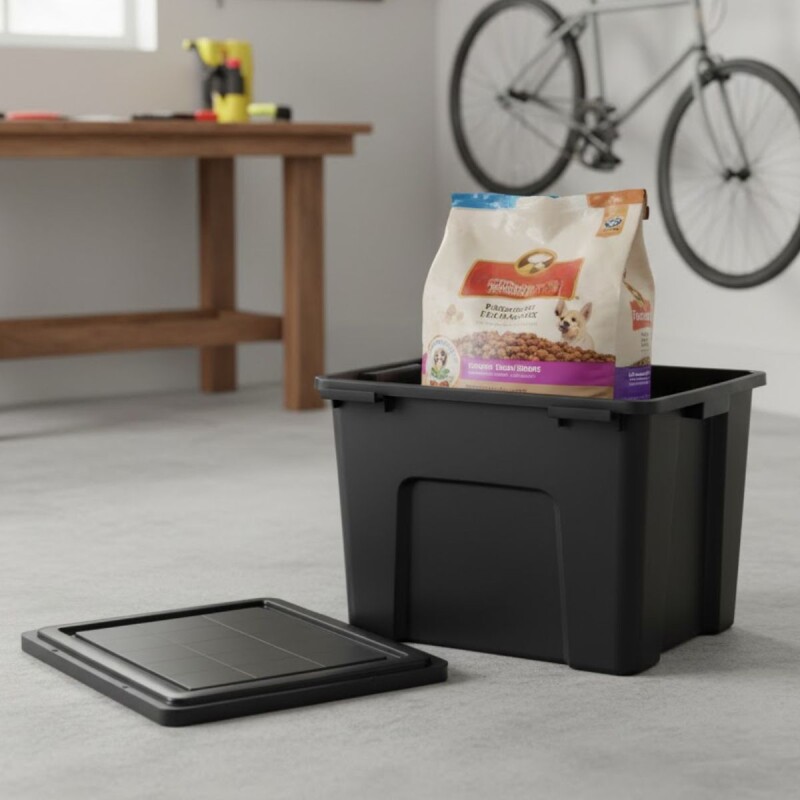 Caja organizadora 80lts con 6 trabas NEGRO
