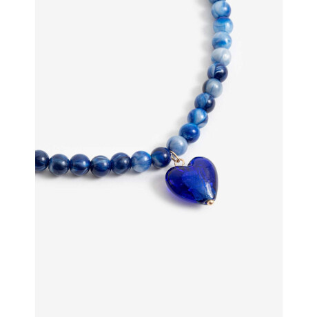 Collar Con Bolones Corazón Dorado