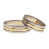 Par de alianzas combinadas en oro blanco y amarillo 18k N0038 Par de alianzas combinadas en oro blanco y amarillo 18k N0038