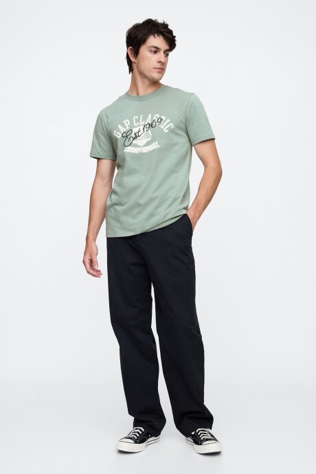 Remera Gráfico Logo Gap Hombre Gasoline Green