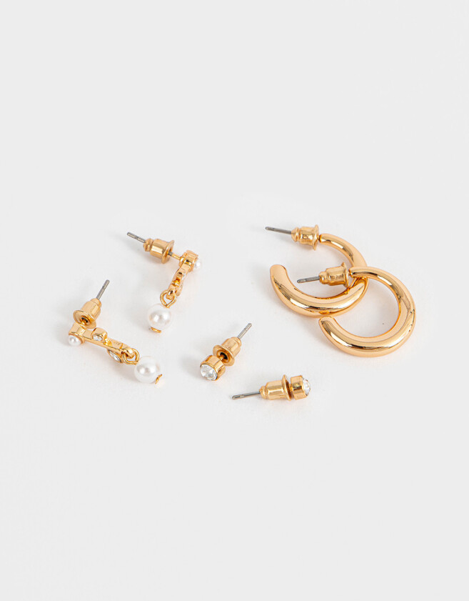 Aros Sets Bañada en Oro Set De Aros Bañado En Oro - Dorado