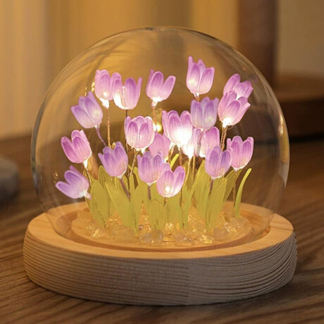 Lámpara Veladora Esfera de 10cm de Vidrio - Tulipanes Sc