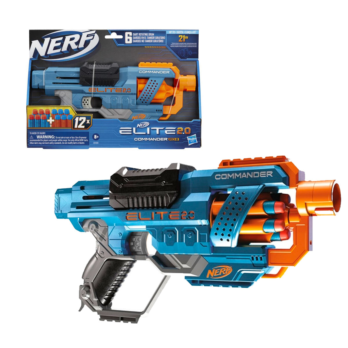 Nerf Pistola Lanzador Dardos Elite 2.0 RD-6 Hasbro 
