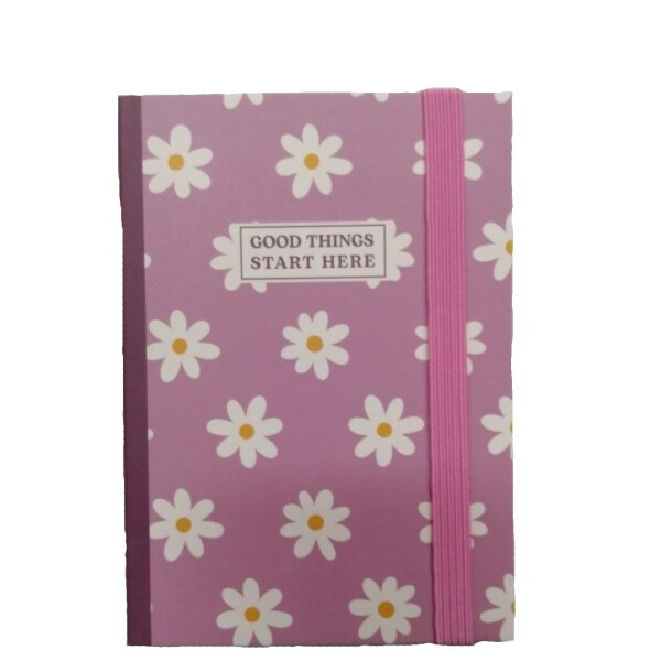 Cuaderno floral A6 rosa