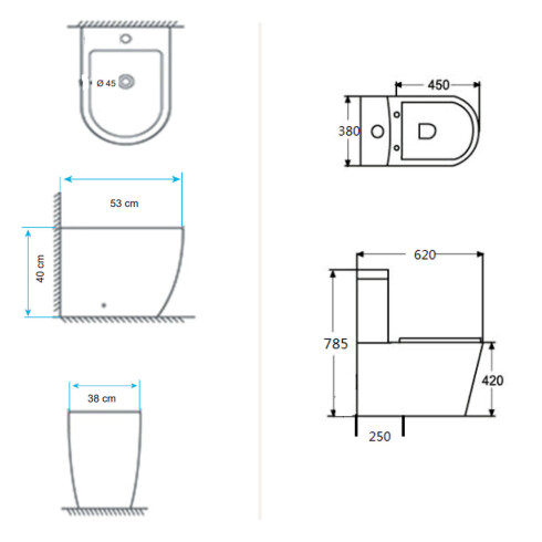 JUEGO DE LOZA SANITARIA INODORO BIDET MOCHILA AMARO BLANCO 000