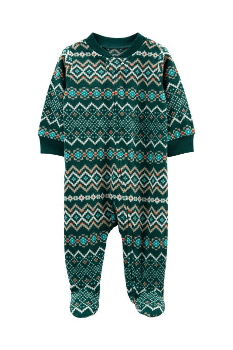 Pijama una pieza de micropolar con pie estampado Sin color