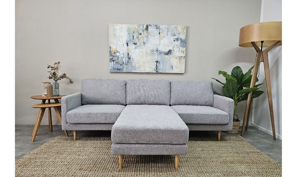 Sofa con Chaise PRADA PREVENTA Light Grey Tela Rústica