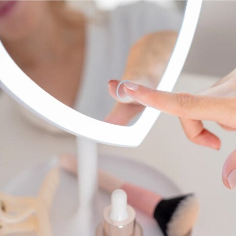 Espejo de tocador con forma de corazón y luz LED Blanco