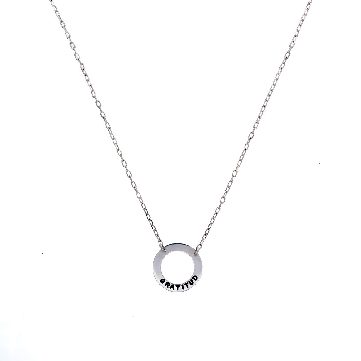 Colgante de plata 925 con cadena, GRATITUD. 