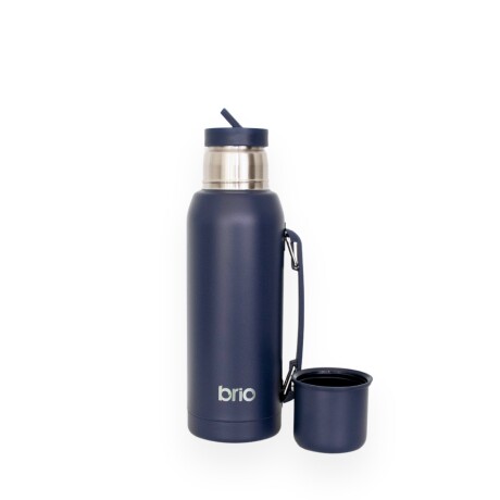 Set De Termo 1 Litro Y Mate Diseño Clásico brio Acero Inox Azul