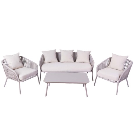 BAYAHIBE (1+2+1) ALUMINIO NATURAL-BEIGE SET DE LIVING