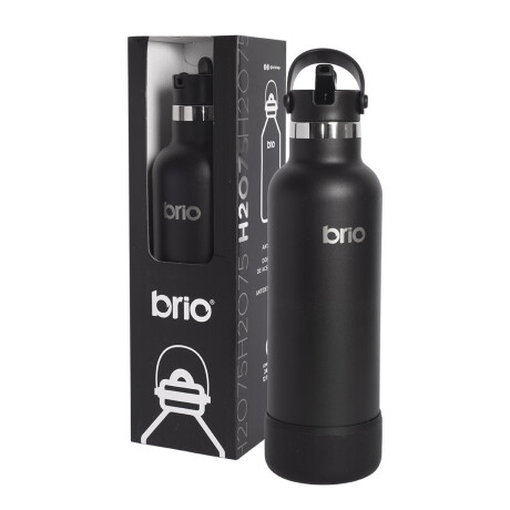 Botella En Acero Inoxidable brio 750ml Con Sorbito Y Manija Negro