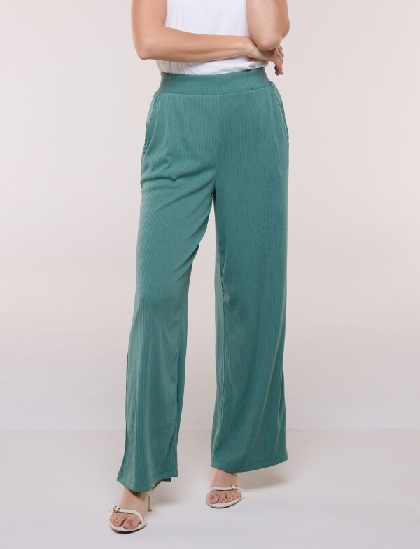 Pantalon Wide Leg Plisado VERDE
