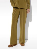 Pantalón Fluido Con Cintura Elástica Toque Suave caqui