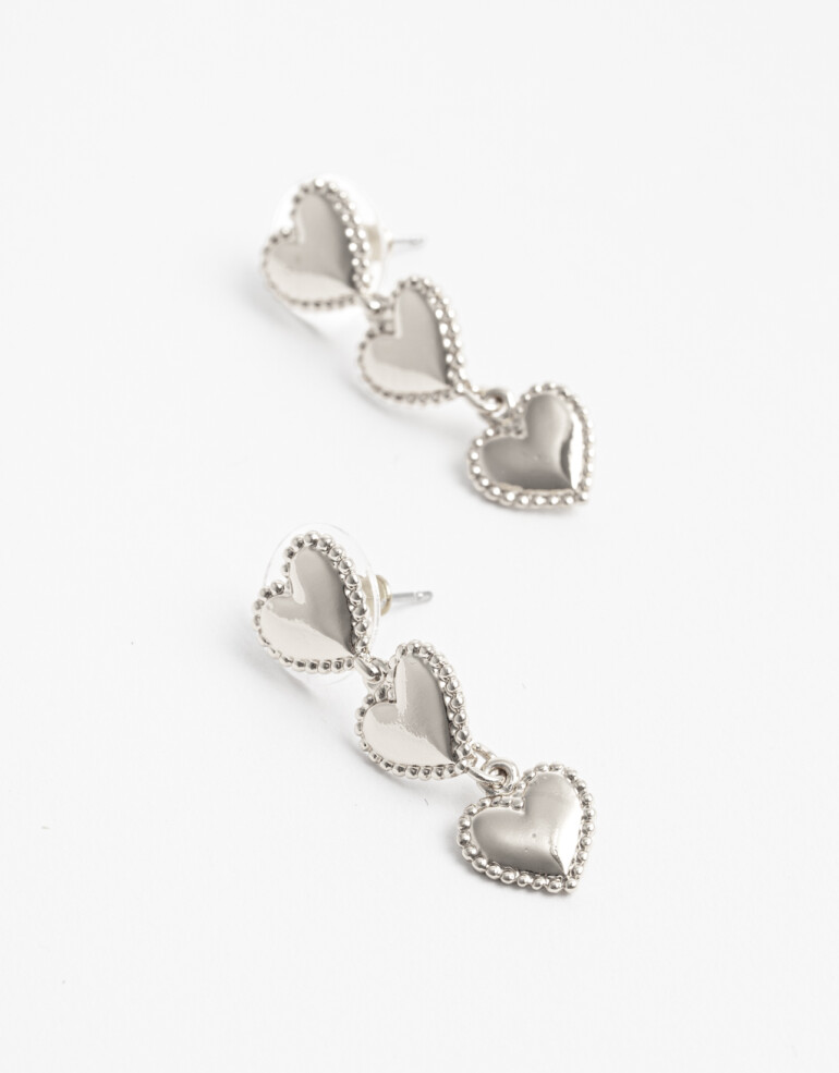 Aros Colgantes Largos Metal Aros Colgantes - Plateado