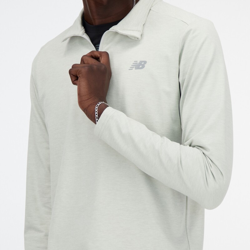 Buzo New Balance de Hombre - SPACE DYE 1/4 ZIP - MT41915AG GREY