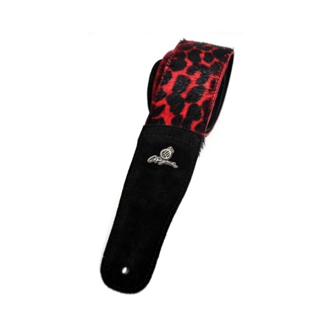 Correa P/ Guitarra De Piel Imitacion Leopardo Rojo 07ma05l Correa P/ Guitarra De Piel Imitacion Leopardo Rojo 07ma05l