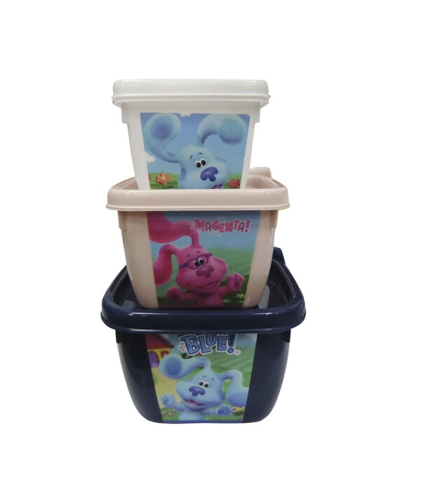 BAZAR PLASTICO POTE SET X 3 CONNECT BLUES CLUES S/C