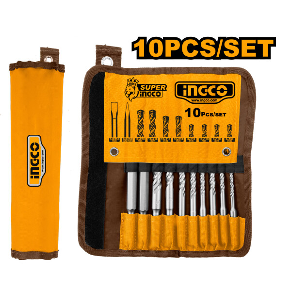 KIT 8 PUNTA CINCEL Y MECHAS SDS PLUS INGCO AKD2101 KIT 8 PUNTA CINCEL Y MECHAS SDS PLUS INGCO AKD2101