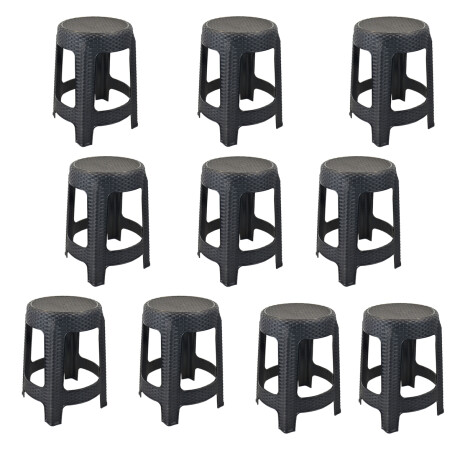 Banqueta simil rattan x10 NEGRO