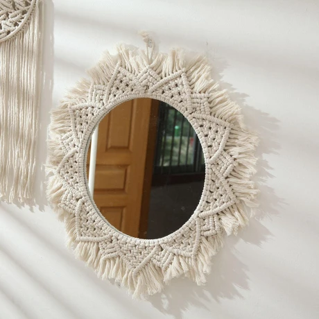 Espejo De Pared Macramé Bali Ø50cm Espejo De Pared Macramé Bali Ø50cm