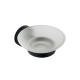 Jabonera Con Plato De Vidrio Metal Negro Mate Brillo