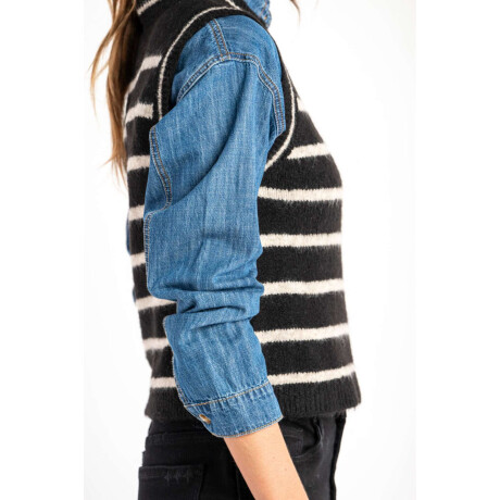 Chaleco Rayado Negro