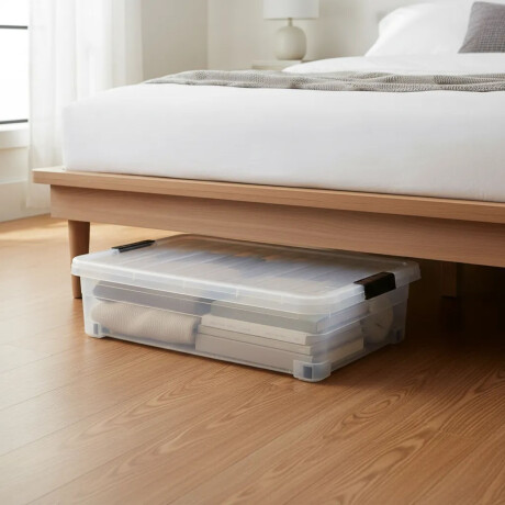 Caja Organizadora Con Ruedas 32 L Bajo Cama 52.5x36.5x17 Transparente
