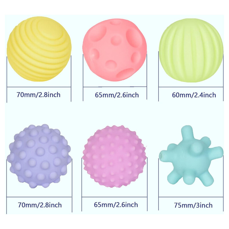 Pelotas sensoriales Montessori para bebé color pastel Pelotas sensoriales Montessori para bebé color pastel